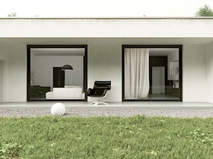 Projekt parterowego domu jednorodzinnego- widok od strony drugiego tarasu. - zdjęcie od Struktura Projekt