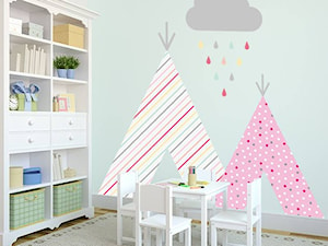 Mały biały niebieski pokój dziecka dla niemowlaka dla dziecka dla chłopca dla dziewczynki dla rodzeństwa - zdjęcie od Wall Art
