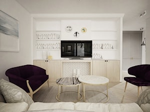 Mieszkanie w stylu Hampton - Średni biały salon, styl glamour - zdjęcie od HOME AND WOOD