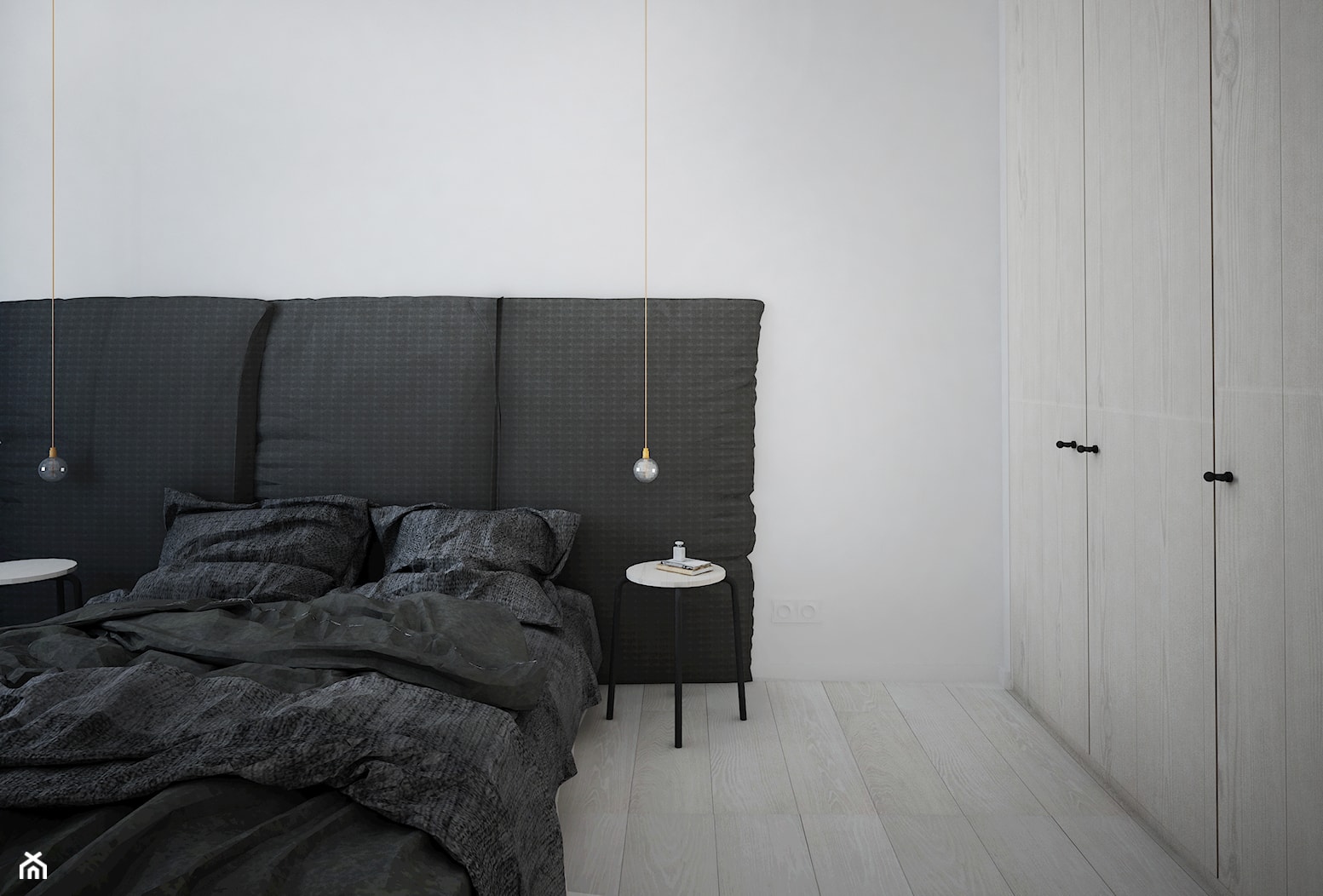 Projekt mieszkanie - skandynawskie smaki - Średnia biała sypialnia, styl skandynawski - zdjęcie od HOME AND WOOD - Homebook