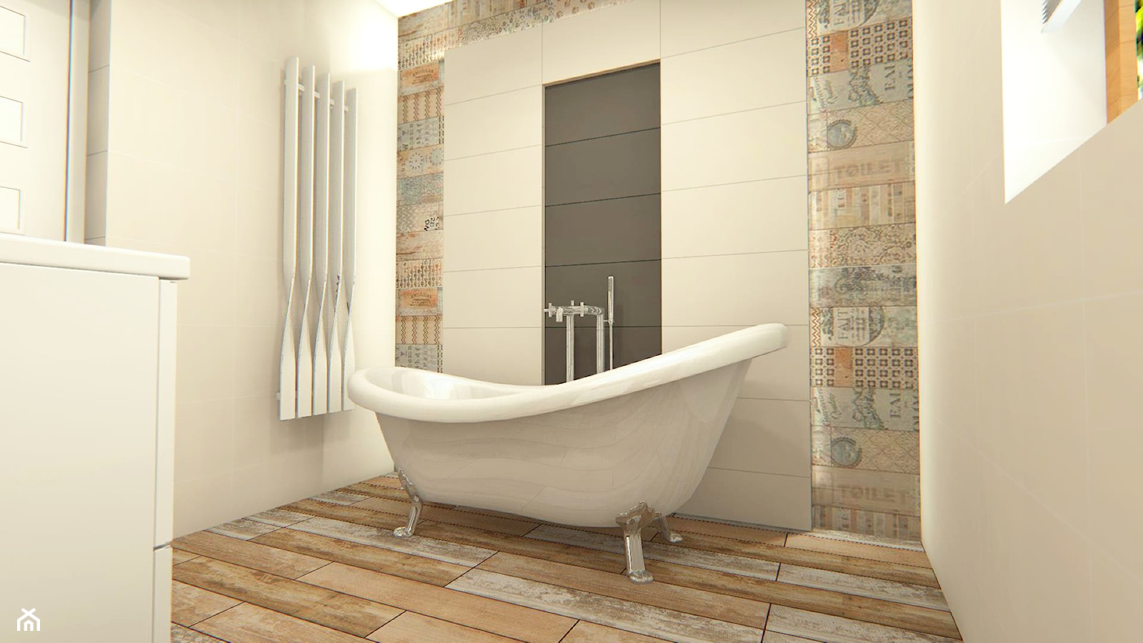 Łazienka Styl Rustykalny - Mała łazienka z oknem, styl rustykalny - zdjęcie od Combikol - Homebook
