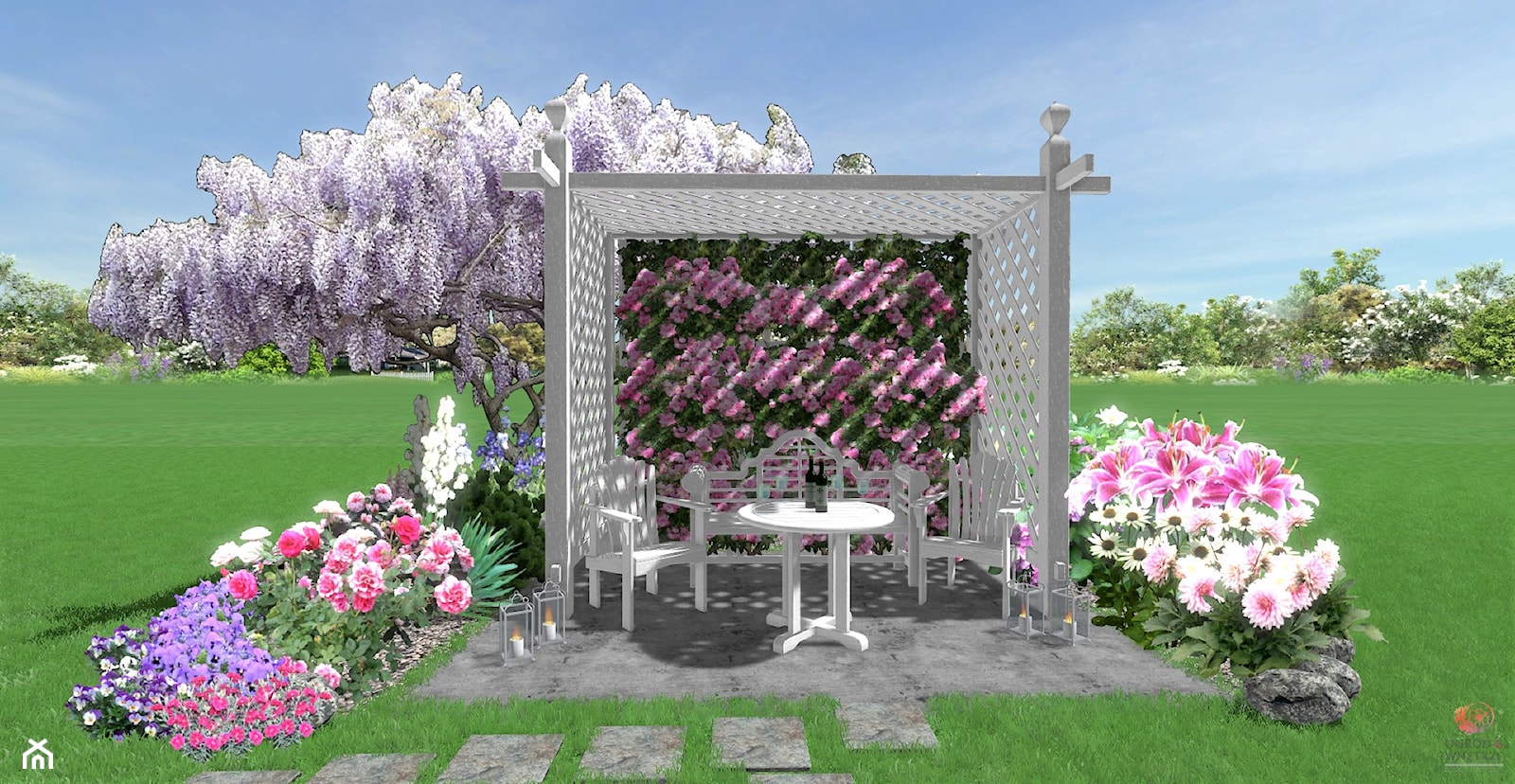 Romantyczny zakątek w angielskim stylu... - Ogród - zdjęcie od OGRÓD & WNĘTRZE - Homebook
