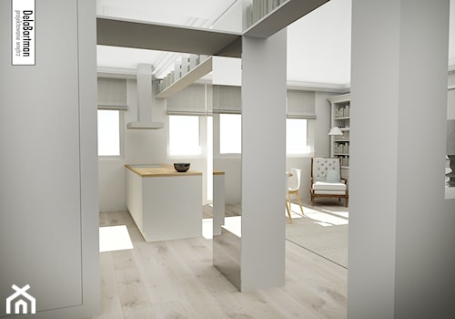 Mieszkanie inspirowane stylem Hampton - Średni szary hol / przedpokój, styl nowoczesny - zdjęcie od DelaBartman