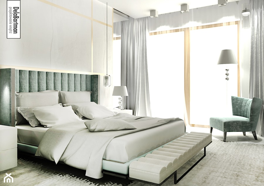 sypialnia w stylu nowoczesnym z elementami glamour i klasyki - zdjęcie od DelaBartman