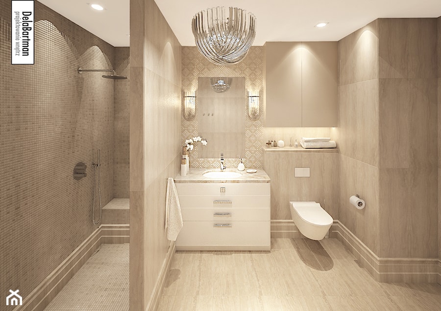 Trawertynowa łazienka w klasycznym stylu - zdjęcie od DelaBartman