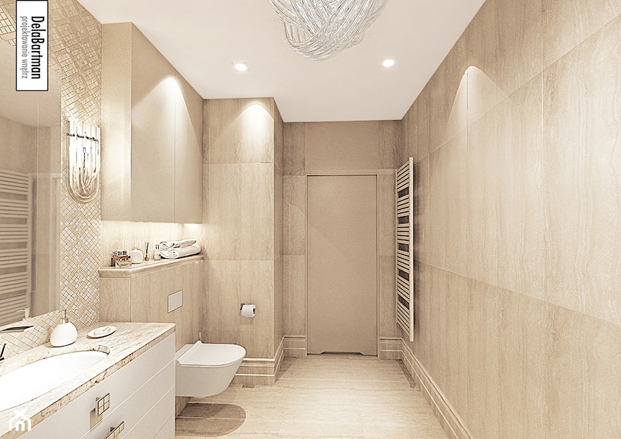 Trawertynowa łazienka w klasycznym stylu - zdjęcie od DelaBartman