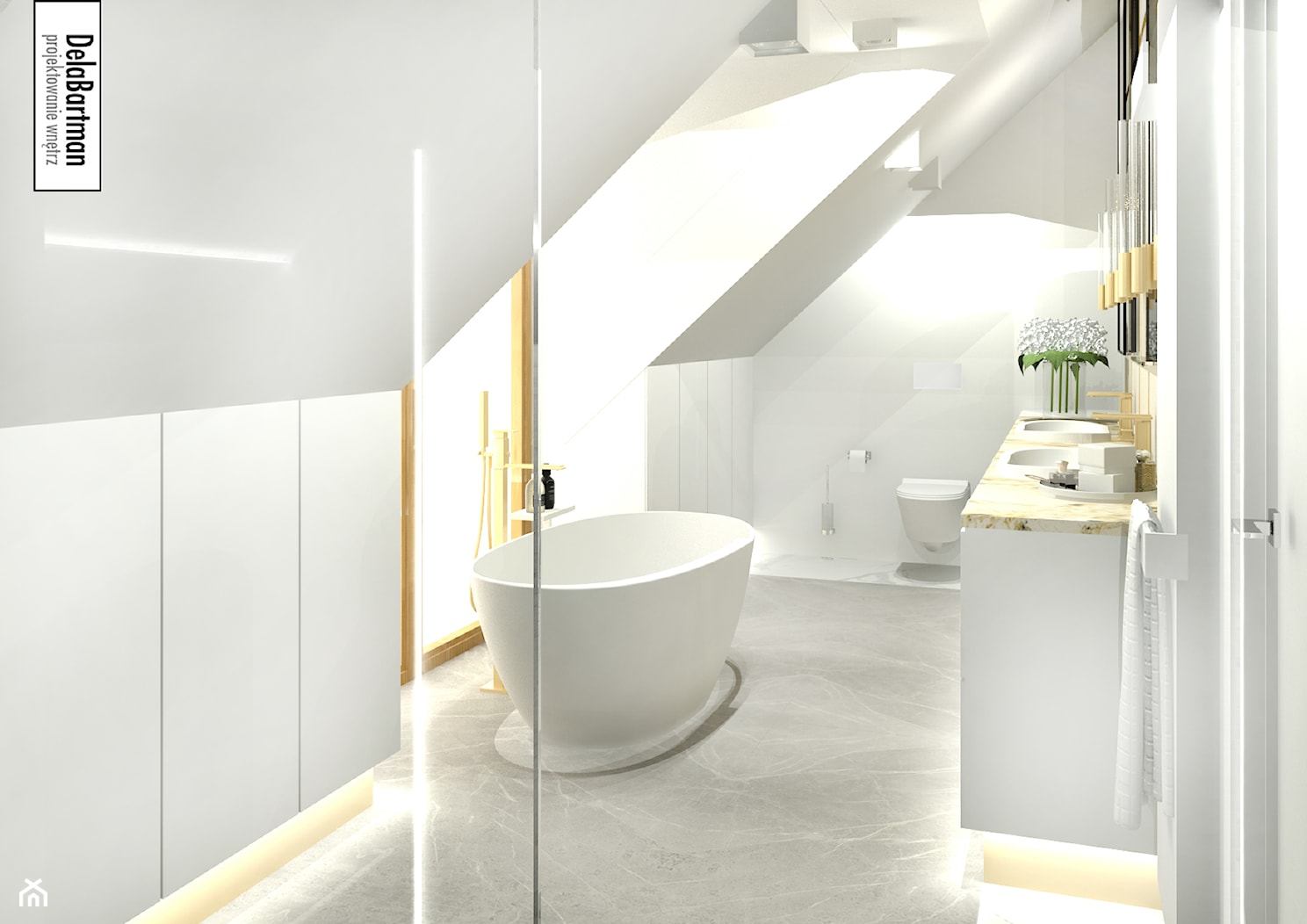 łazienka w stylu nowoczesnym z elementami klasyki - zdjęcie od DelaBartman - Homebook