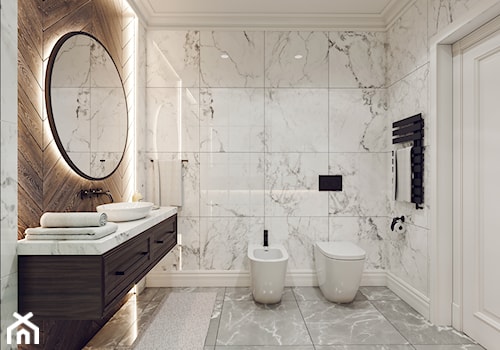 ŁAZIENKA #1 - Średnia bez okna z lustrem z punktowym oświetleniem łazienka, styl rustykalny - zdjęcie od OneArtStudio