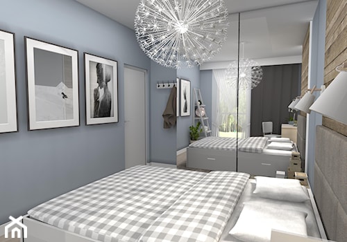 Rustykalna sypialnia skąpana w błękitach - zdjęcie od Feel-Project