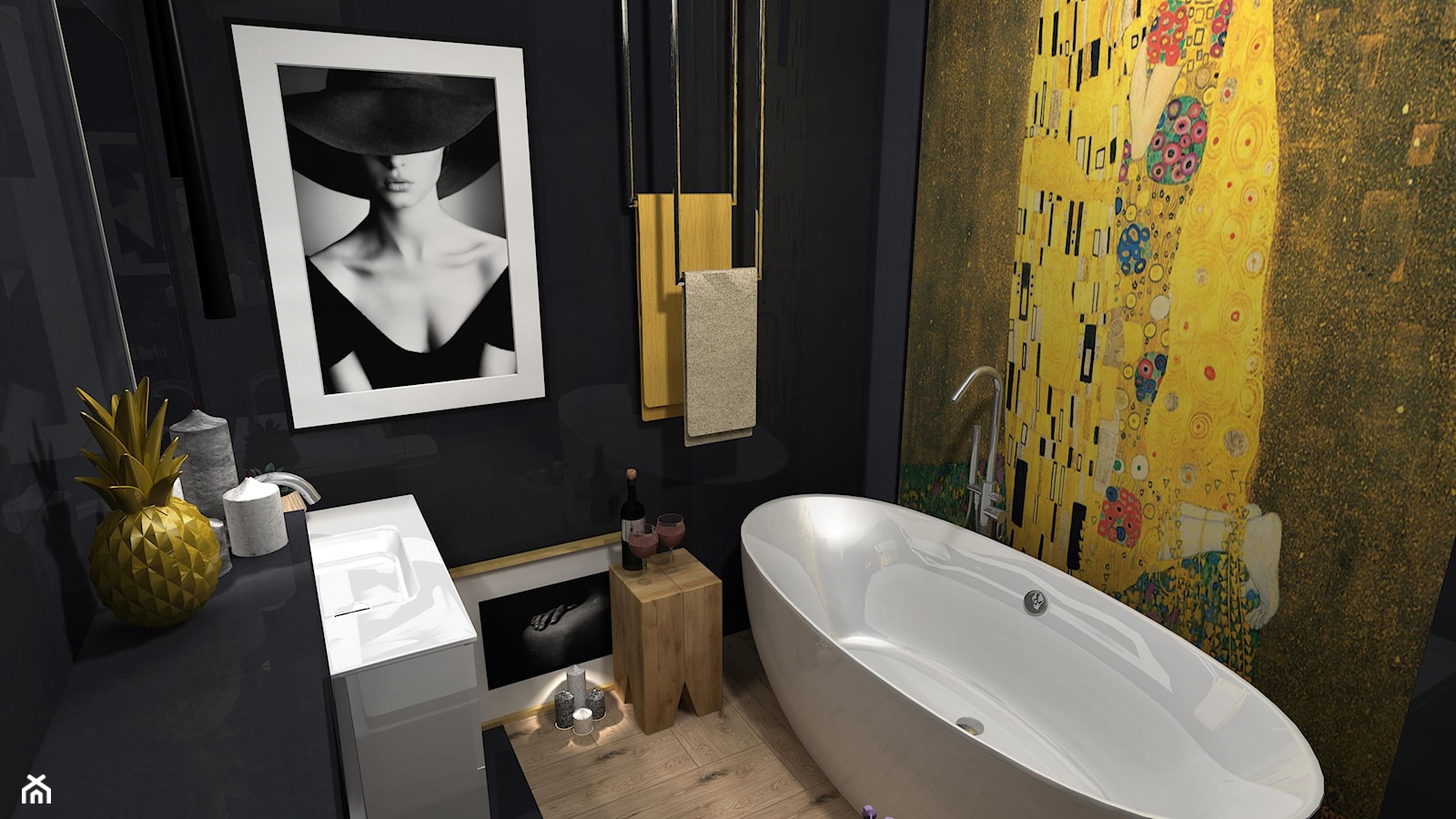Czarno-złota łazienka - zdjęcie od Feel-Project - Homebook