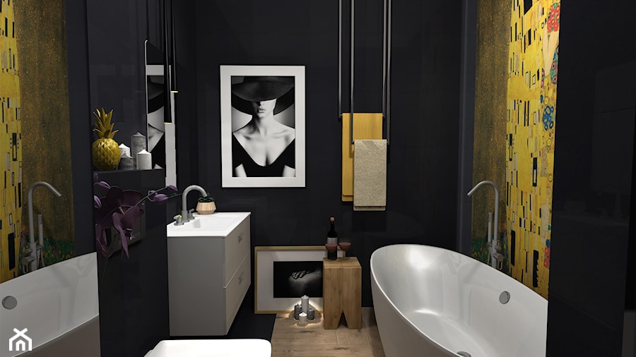 Czarno-złota łazienka - zdjęcie od Feel-Project