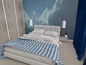 Błękitna sypialnia w domu pełnym zieleni /wersja1 - zdjęcie od Feel-Project