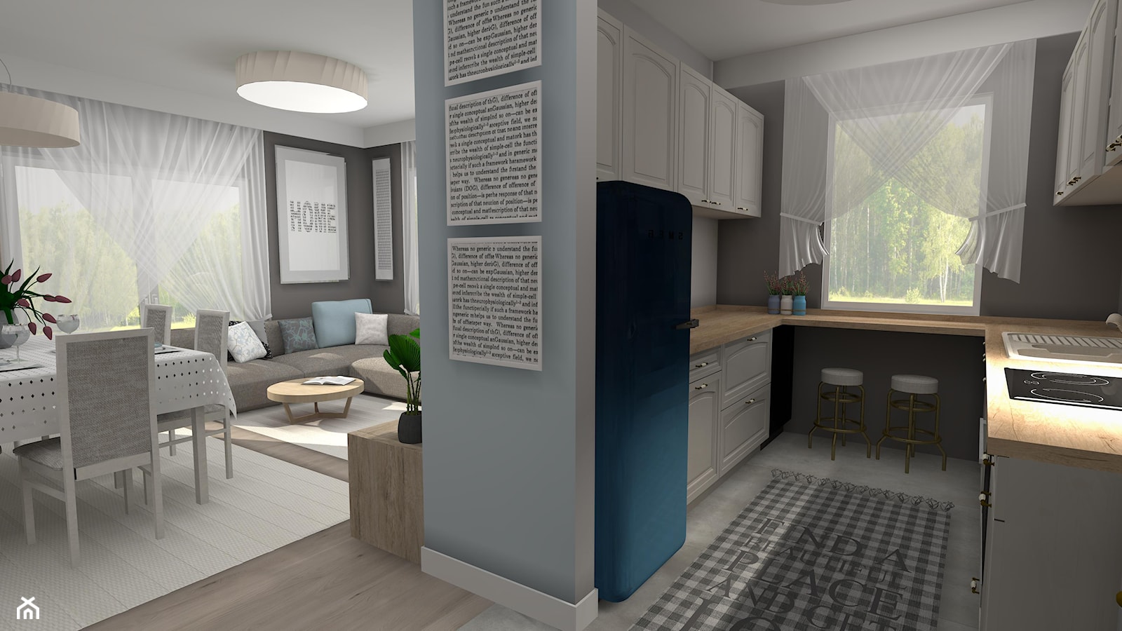 Kobiece wnętrze: beżowo-błękitne mieszkanie - zdjęcie od Feel-Project - Homebook