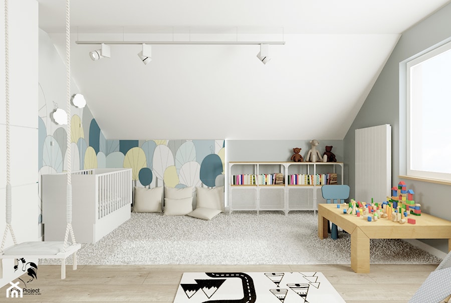 Łagodny w formie i kolorach styl skandynawski - antresola w domu jednorodzinnym - zdjęcie od Feel-Project