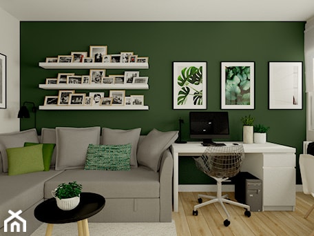 Aranżacje wnętrz - Salon: Salon z zieloną ścianą - Feel-Project. Przeglądaj, dodawaj i zapisuj najlepsze zdjęcia, pomysły i inspiracje designerskie. W bazie mamy już prawie milion fotografii!