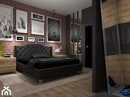 Aranżacje wnętrz - Sypialnia: Mieszkanie 50m2 - Średnia czarna sypialnia, styl nowoczesny - Feel-Project. Przeglądaj, dodawaj i zapisuj najlepsze zdjęcia, pomysły i inspiracje designerskie. W bazie mamy już prawie milion fotografii!