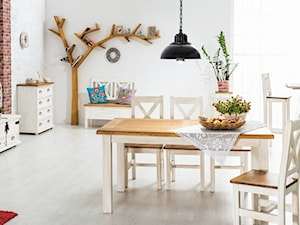 Średnia biała jadalnia jako osobne pomieszczenie, styl skandynawski - zdjęcie od Meble.pl