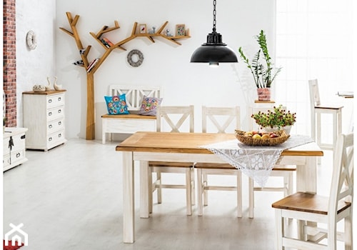 Średnia biała jadalnia jako osobne pomieszczenie, styl skandynawski - zdjęcie od Meble.pl