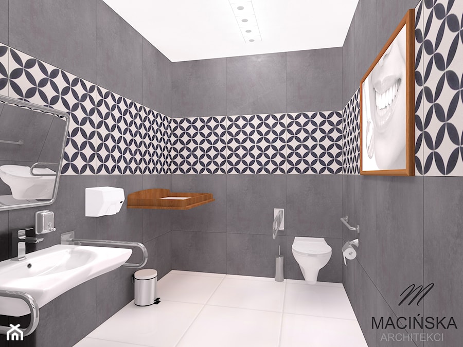 Gabinet stomatologiczny - Średnia z punktowym oświetleniem łazienka, styl nowoczesny - zdjęcie od MACIŃSKA ARCHITEKCI