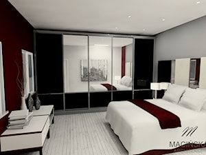 Sypialnia z lustrami - szafa własnego projektu - zdjęcie od MACIŃSKA ARCHITEKCI
