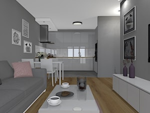 Mieszkanie - Średni szary salon z kuchnią z jadalnią, styl nowoczesny - zdjęcie od SUARE STUDIO Natalia Margraf-Wojciechowska