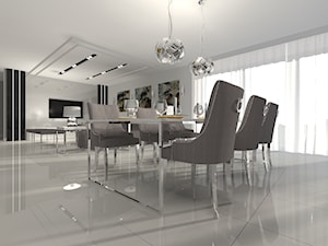 Nowoczesna przestrzeń - Duża jadalnia w salonie, styl nowoczesny - zdjęcie od SUARE STUDIO Natalia Margraf-Wojciechowska