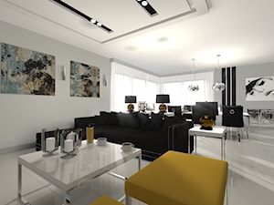 Nowoczesna przestrzeń - Średni szary salon z jadalnią, styl nowoczesny - zdjęcie od SUARE STUDIO Natalia Margraf-Wojciechowska