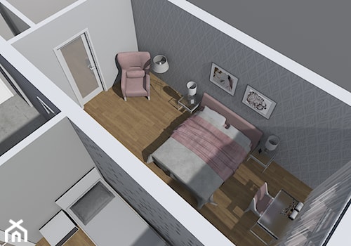 Mieszkanie - Średnia szara z biurkiem sypialnia, styl nowoczesny - zdjęcie od SUARE STUDIO Natalia Margraf-Wojciechowska
