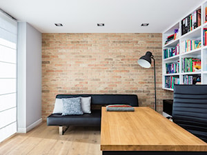 Dom w Markach 207m - Średnie w osobnym pomieszczeniu szare biuro, styl nowoczesny - zdjęcie od MODIFY - Architektura Wnętrz