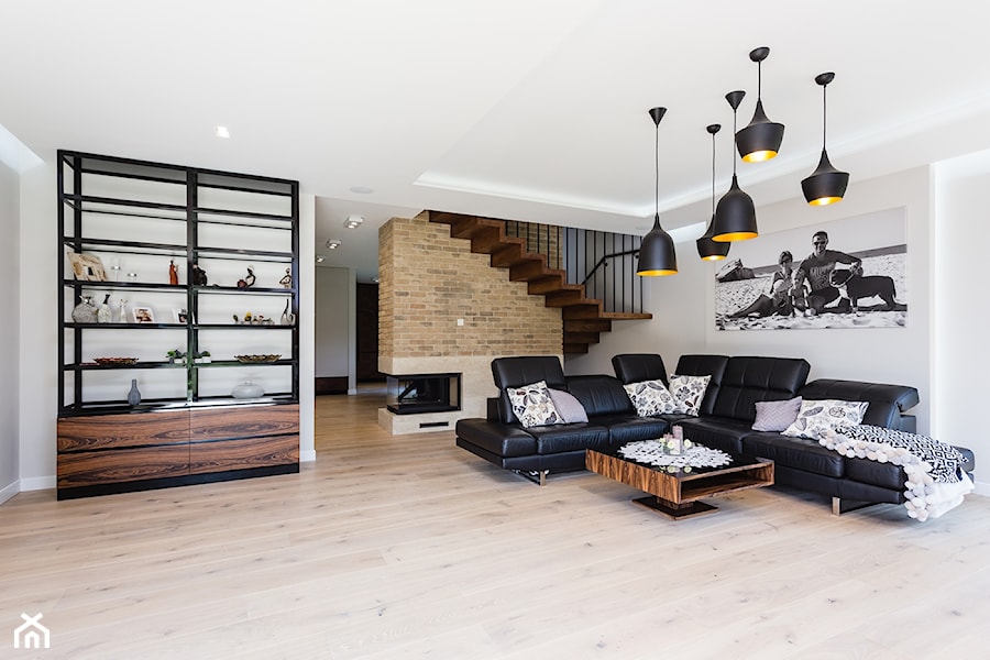 Dom w Markach 207m - Salon, styl nowoczesny - zdjęcie od MODIFY - Architektura Wnętrz
