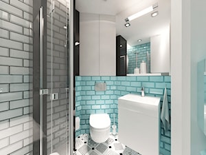 Projekt małego mieszkania - Warszawa Śródmieście - Średnia bez okna z punktowym oświetleniem łazienka, styl nowoczesny - zdjęcie od MODIFY - Architektura Wnętrz