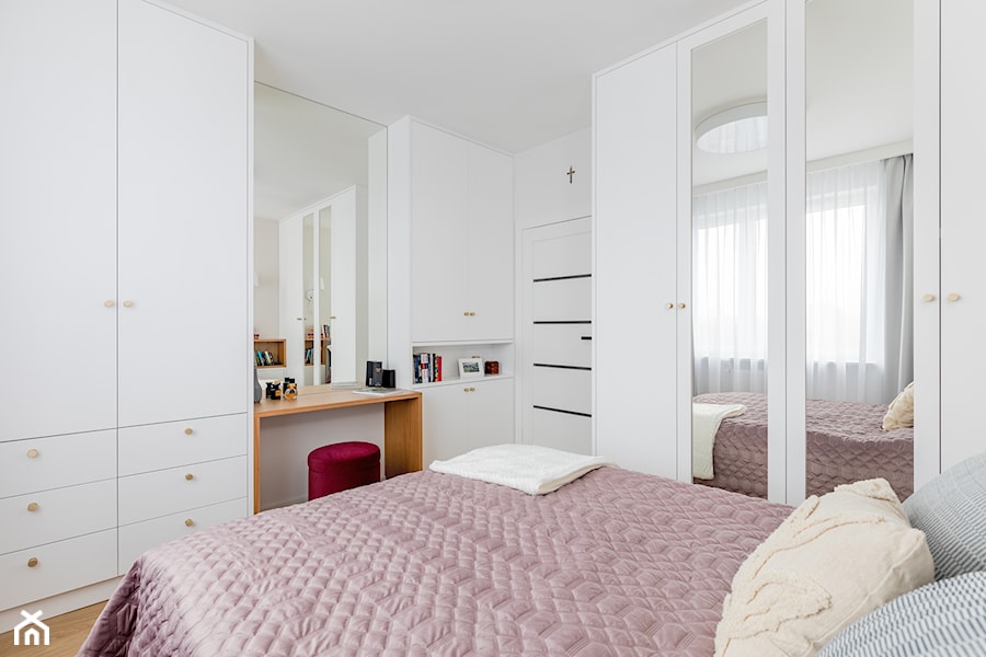 Mieszkanie we Włochach 65m2 - Sypialnia, styl nowoczesny - zdjęcie od MODIFY - Architektura Wnętrz
