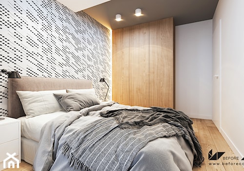 PROJEKT MIESZKANIA W KRAKOWIE 3 - Średnia biała sypialnia, styl nowoczesny - zdjęcie od ICONDESIGN