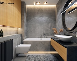 Klimatyczna łazienka - Średnia bez okna z lustrem z punktowym oświetleniem łazienka, styl nowoczesn ... - zdjęcie od BEFORECONCEPT - Homebook