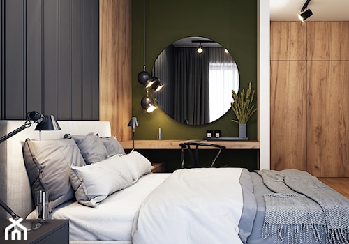 Klimatyczne mieszkanie w Krakowie 3 - Średnia czarna zielona sypialnia, styl nowoczesny - zdjęcie od BEFORECONCEPT