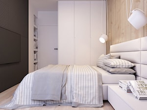 Przytulna sypialnia + ściana TV - zdjęcie od ICONDESIGN