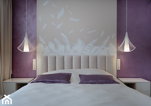 PS - Mała fioletowa szara sypialnia - zdjęcie od Tarasenko