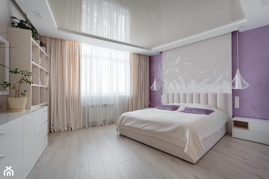 PS - Średnia fioletowa szara sypialnia - zdjęcie od Tarasenko