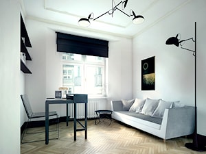 Luksusowy apartament w kamienicy - Średnie w osobnym pomieszczeniu z sofą białe biuro, styl tradycyjny - zdjęcie od Boho Studio