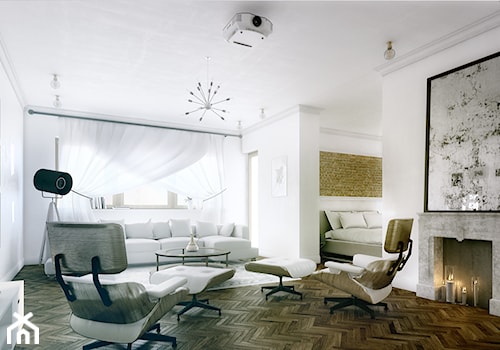 Mieszkanie w kamienicy w Poznaniu - Duży biały salon, styl tradycyjny - zdjęcie od Boho Studio