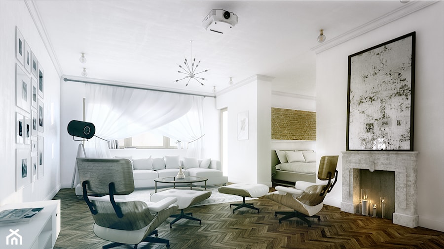 Mieszkanie w kamienicy w Poznaniu - Duży biały salon, styl tradycyjny - zdjęcie od Boho Studio