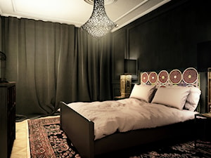 Luksusowy apartament w kamienicy - Średnia czarna sypialnia, styl tradycyjny - zdjęcie od Boho Studio