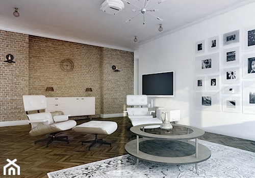 Mieszkanie w kamienicy w Poznaniu - Średni biały salon, styl tradycyjny - zdjęcie od Boho Studio