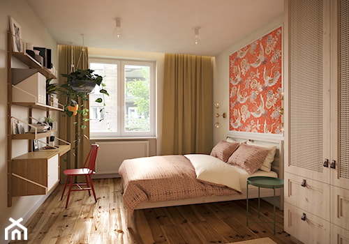 Mieszkanie w stylu kolonialnym - Średnia biała z biurkiem sypialnia, styl tradycyjny - zdjęcie od Boho Studio