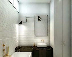 Luksusowy apartament w kamienicy - Średnia bez okna z lustrem z punktowym oświetleniem łazienka, st ... - zdjęcie od Boho Studio - Homebook
