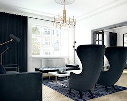 Luksusowy apartament w kamienicy - Średni biały salon, styl glamour - zdjęcie od Boho Studio - Homebook