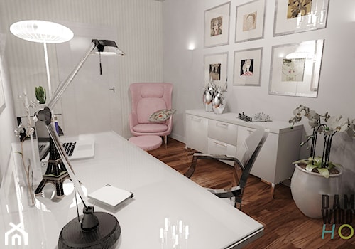 Projekt gabinetu w Warszawie (2013) - Średnie w osobnym pomieszczeniu szare biuro, styl nowoczesny - zdjęcie od Damian Widowski HOME / DESIGN LOVE BLOG