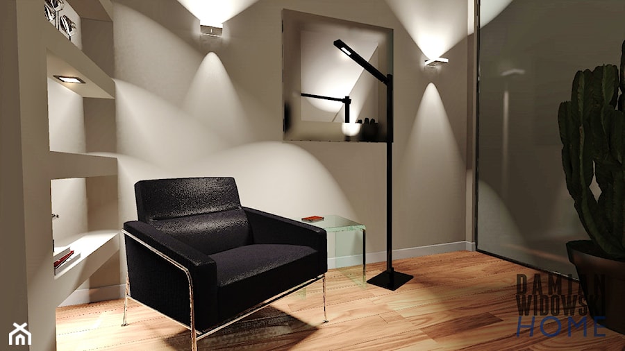 Sypialnia z gabinetem i garderobą (2013) - Biuro, styl nowoczesny - zdjęcie od Damian Widowski HOME / DESIGN LOVE BLOG