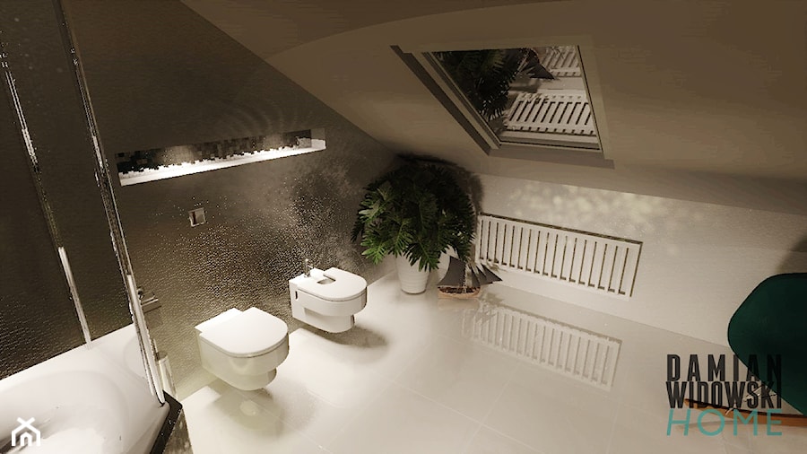 Łazienki w domu jednorodzinnym (2013) - Duża na poddaszu łazienka z oknem, styl nowoczesny - zdjęcie od Damian Widowski HOME / DESIGN LOVE BLOG