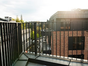 Mieszkanie 45 m2, Browar Lubicz, Kraków, realizacja 2017 - Taras, styl nowoczesny - zdjęcie od Pracownia projektowa Pazdyka Cisowska